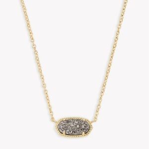Kendra Scott Elisa Gold Pendant Necklace in Platinum Drusy
